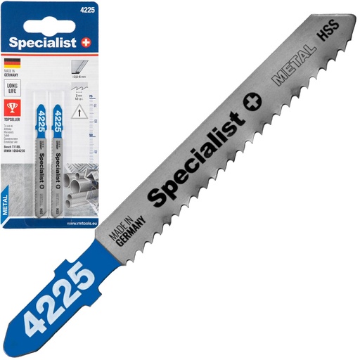 [63-4225] SPECIALIST+ metal jigsaw blade 4225 (T118B) 75mm, 2 pcs
