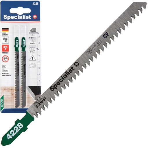 [63-4228] SPECIALIST+ jigsaw blade 4228 (T234X) 115 mm, 2 pcs