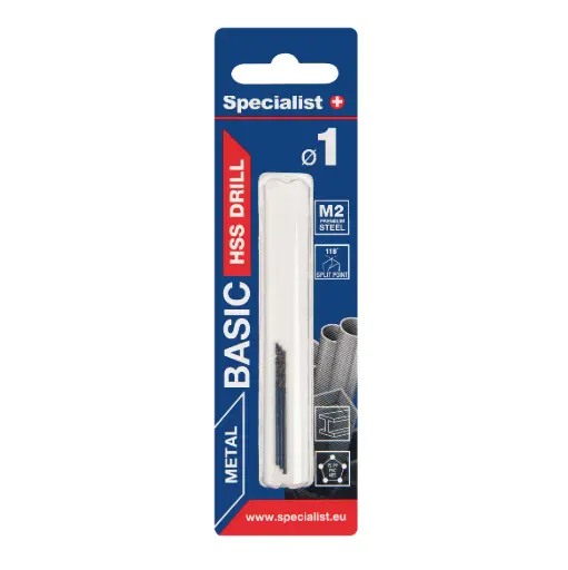 [64-0010] SPECIALIST+ metalo grąžtas BASIC, 1 mm, 3 vnt.