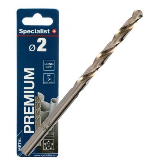 [64-0020] SPECIALIST+ drill bit PREMIUM, 2.0 mm, 3 pcs