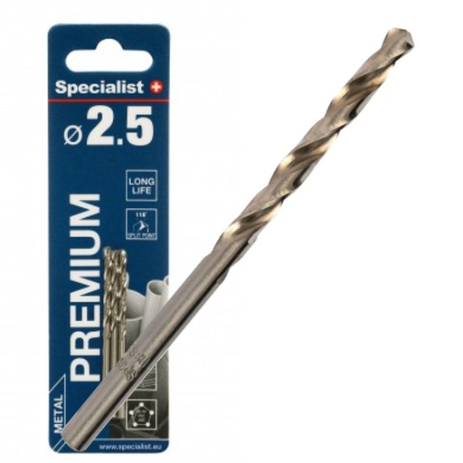 [64-0025] SPECIALIST+ drill bit PREMIUM, 2.5 mm, 3 pcs