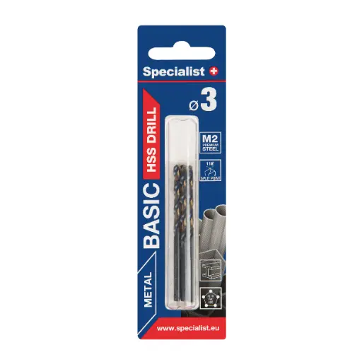 [64-0030] SPECIALIST+ metalo grąžtas BASIC, 3 mm, 3 vnt.
