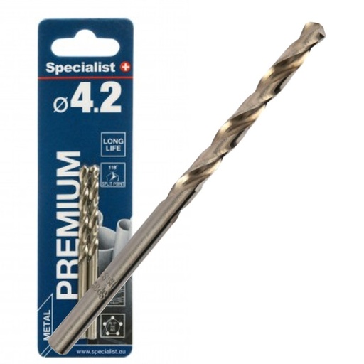 [64-0042] SPECIALIST+ metalo grąžtas PREMIUM, 4.2mm, 2 vnt.