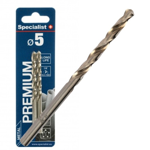[64-0050] SPECIALIST+ drill bit PREMIUM, 5.0 mm, 2 pcs