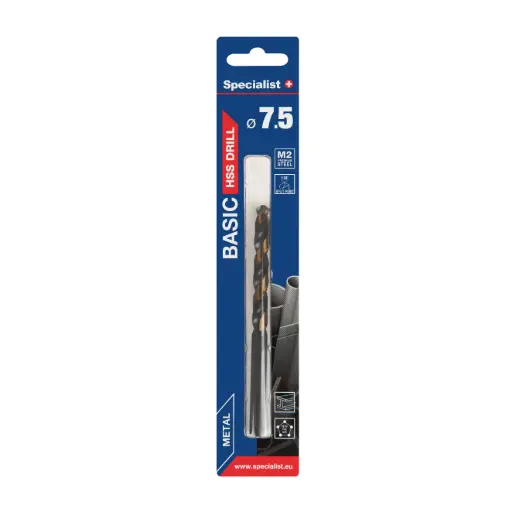 [64-0075] SPECIALIST+ metalo grąžtas BASIC, 7.5 mm