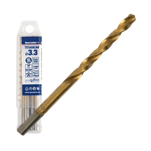 [64/1-0033Q] SPECIALIST+ drill bit TITAN, 3.3 mm, 10 pcs