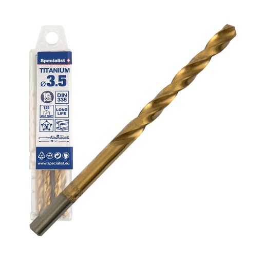 [64/1-0035Q] SPECIALIST+ drill bit TITAN, 3.5 mm, 10 pcs