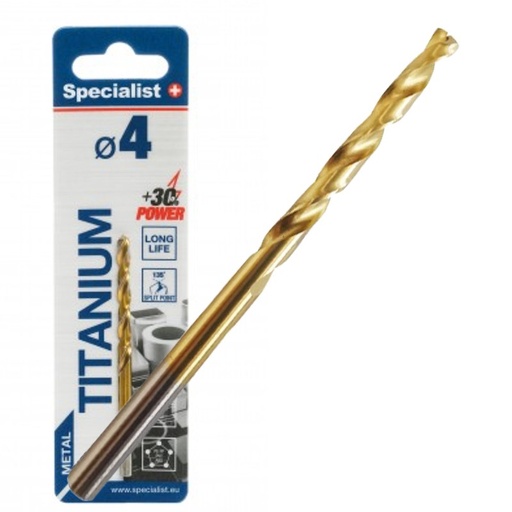 [64/1-0040] SPECIALIST+ drill bit TITAN, 4.0 mm