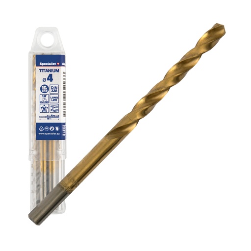 [64/1-0040Q] SPECIALIST+ drill bit TITAN, 4 mm, 10 pcs