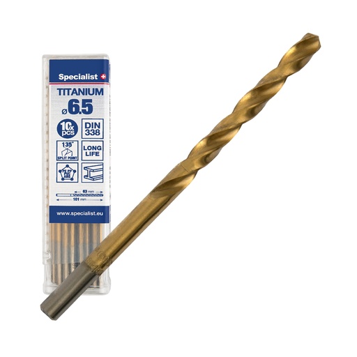 [64/1-0065Q] SPECIALIST+ drill bit TITAN, 6.5 mm, 10 pcs