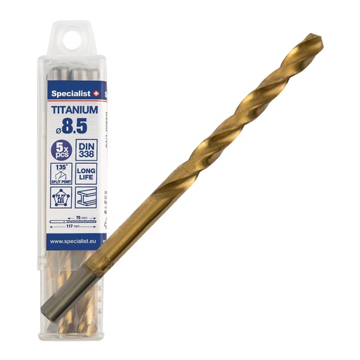 [64/1-0085Q] SPECIALIST+ drill bit TITAN, 8.5 mm, 5 pcs