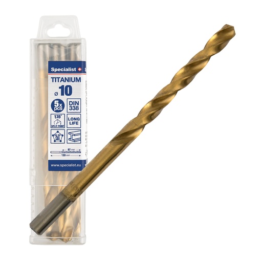 [64/1-0100Q] SPECIALIST+ drill bit TITAN, 10 mm, 5 pcs