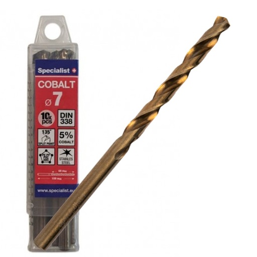 [64/2-0070Q] SPECIALIST+ metal drill bit COBALT, 7.0 mm, 10 pcs