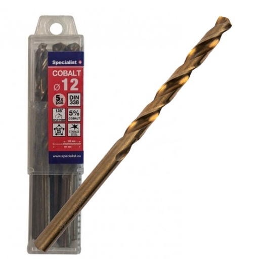 [64/2-0120Q] SPECIALIST+ metal drill bit COBALT, 12 mm, 5 pcs