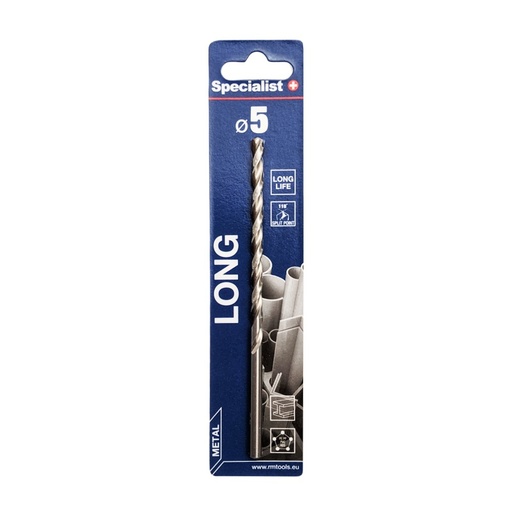 [64/3-0050] SPECIALIST+ metal drill bit LONG DIN340, 5 x. 90 mm