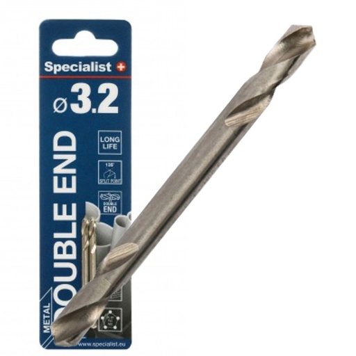 [64/4-0032] SPECIALIST+ double-ended metal drill bit HSS, 3.2 mm, 2 pcs