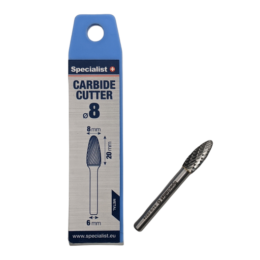 [64/9-0804] Specialist+ carbide rotary burr FLH 8x20x6 mm