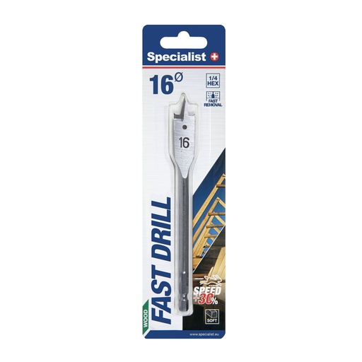 [69/1-160] SPECIALIST+ flat drill bit, 16 mm