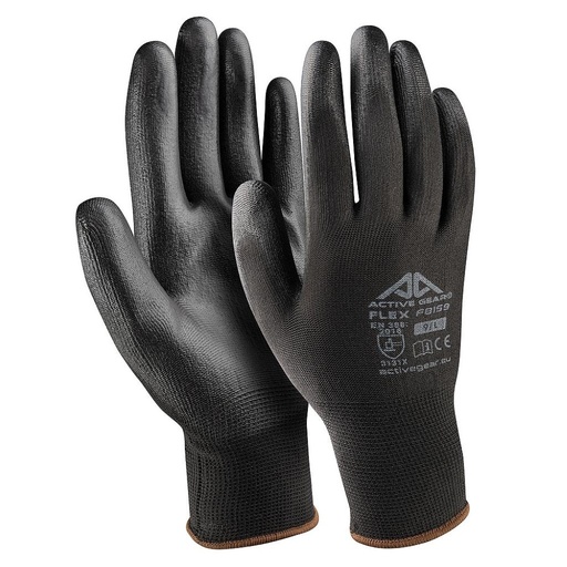 [72-8158NP] Black Polyurethane Gloves M 12 pcs.