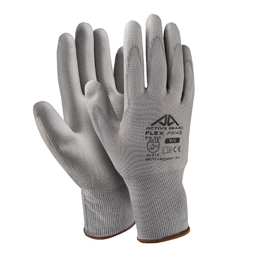 [72-F8149] Grey Polyurethane Gloves L