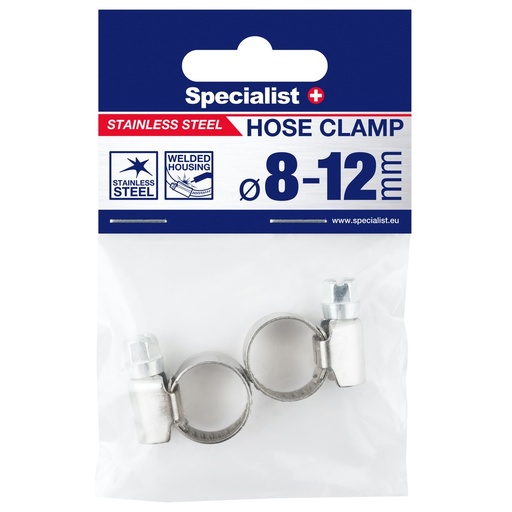 [81-7012] SPECIALIST+ hose clamp, 8-12 mm, 2 pcs