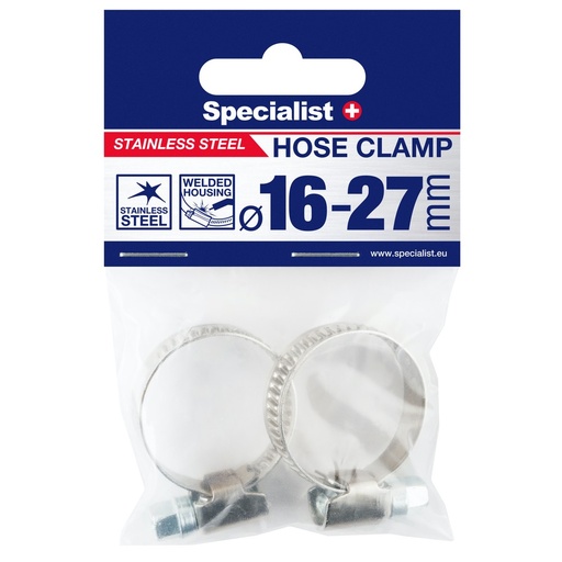 [81-7027] SPECIALIST+ roostevabast terasest klamber, 16-27 mm, 2tk