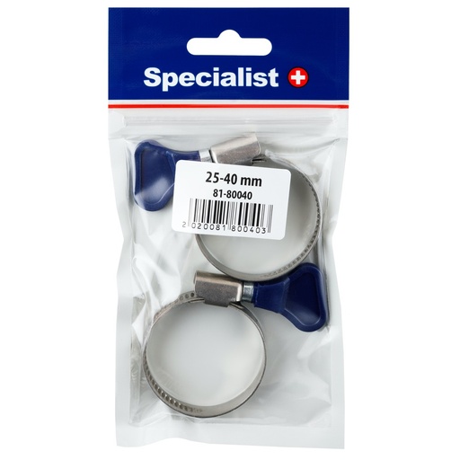 [81-80040] SPECIALIST+ butterfly hose clamp, 25-40 mm, 2 pcs
