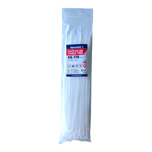 [81/3-4368B] SPECIALIST+ nailonist kaabliside, valge, 3.6x150 mm, 100 tk