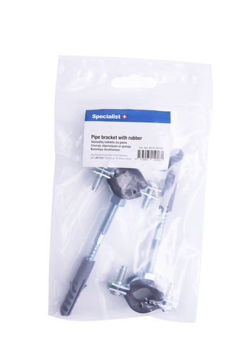 [81/4-G042P] Pipe bracket with rubber 40-45mm, 1 1/4"