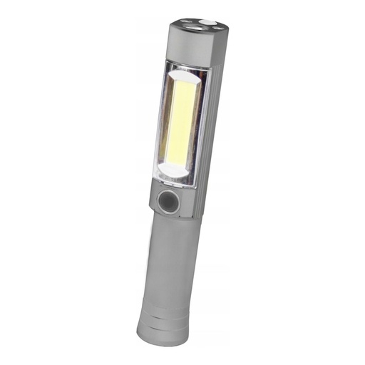 [42-C5923] 5W LED + 1 LED FLASHLIGHT,TELESCOPIC HANGER,3xAA, 195 MM