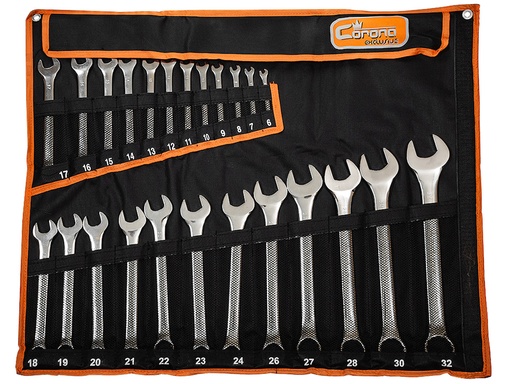 [42-C6345] COMBINATION SPANNERS 6-32MM, 24PCS