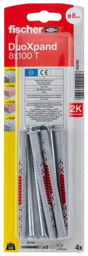[61-562180B] DuoXpand kaištis su varžtu 8x100 T, 4 vnt.