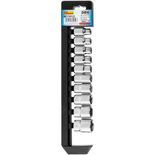 [42-C4010] Sockets set of 1/2" hexagon  in the size range: 10 - 24 mm