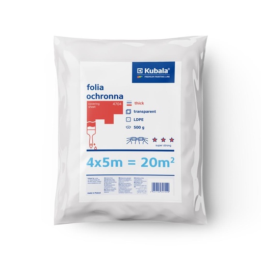 [60-4704] Protective film, 25 micron strong 4x5m 20kv/m.