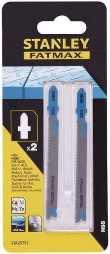 [62-25792XJ] „STANLEY" jig saw blade for metal, 92 mm 2 pcs.