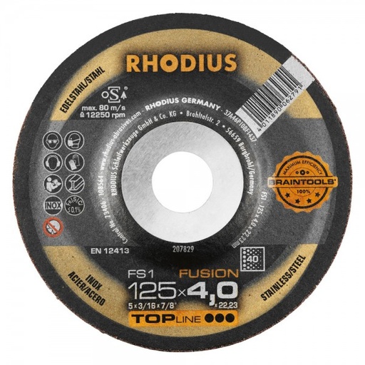 [250-207829] Met. šlif. diskas „RHODIUS" FS1 125x4 mm