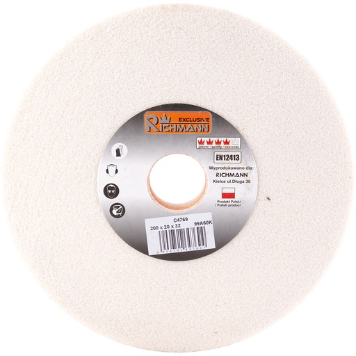 [42-C4769] CERAMIC GRINDING WHEEL 200 x 20 x 32 WHITE 99A60K