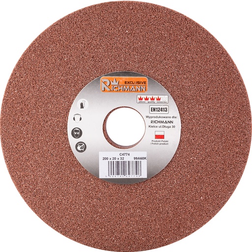 [42-C4774] CERAMIC GRINDING WHEEL 200 x 20 x 32 RED 99A60K