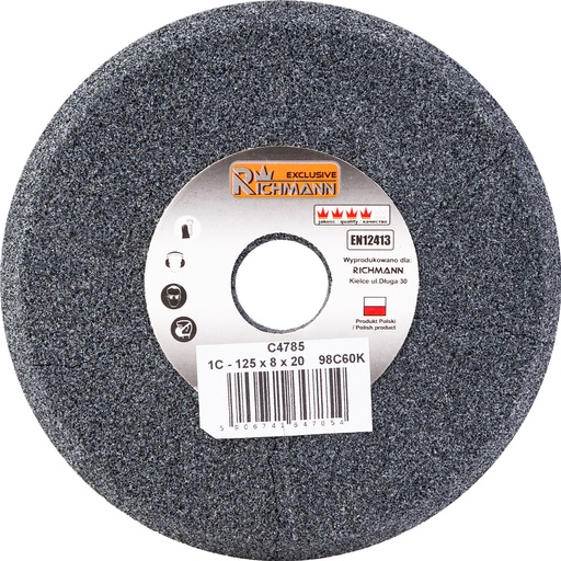 [42-C4785] CERAMIC GRINDING WHEEL FOR SHARPENING 125x8x20 BLACK 98C60K