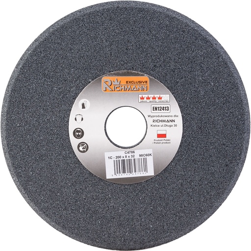 [42-C4786] CERAMIC GRINDING WHEEL FOR SHARPENING 200x8x32 BLACK 98C60K