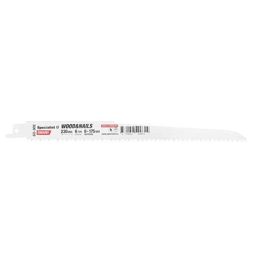 [63-302] SPECIALIST+ metal reciprocating saw blade BI-METAL, 230 mm, 6 TPI