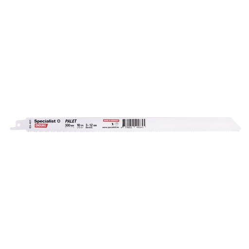 [63-401] SPECIALIST+ reciprocating saw blade for pallets BI-METAL, 300 mm, 10TPI