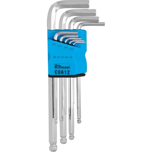 [42-C6612] Set of L-shaped socket wrenches 1/16" - 3/8", 9 pcs.