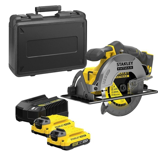 [26/3-SFMCS550M2] Diskinis pjūklas Stanley V20, 190 MM. 2x4,0Ah