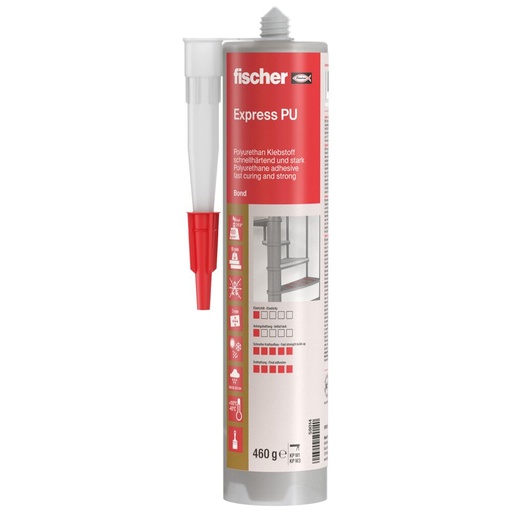 [61-59014] Poliuretaniniai klijai Express PU, smėlio spalvos 310 ml. + pirštinės