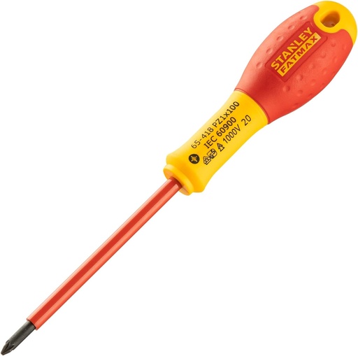 [62-065418] Stanley Fatmax Insulated Screwdriver VDE PZ1x100 mm, 1000V (with blister)