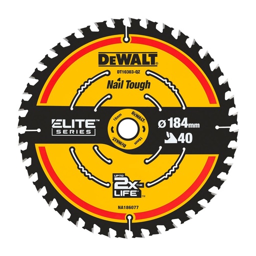 [11-DT10303-QZ] Circular saw blade DeWalt ELITE CSB 184x16mm 40T 