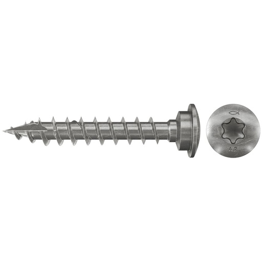 [61-660702] Centering wood screws 7.0 x 40 A2 50 pcs.
