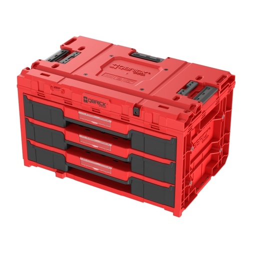 [74-ONED3] QBRICK ONE įrankių dėžė su 3 stalčiais 2.0 RED