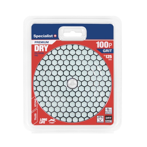 [37-1100] SPECIALIST+ deimant. šlifavimo lap., universalus, 125 mm, 100P